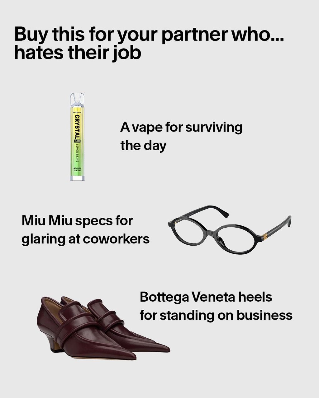 Xmas gifts to cop for your partner who...: a gift guide
