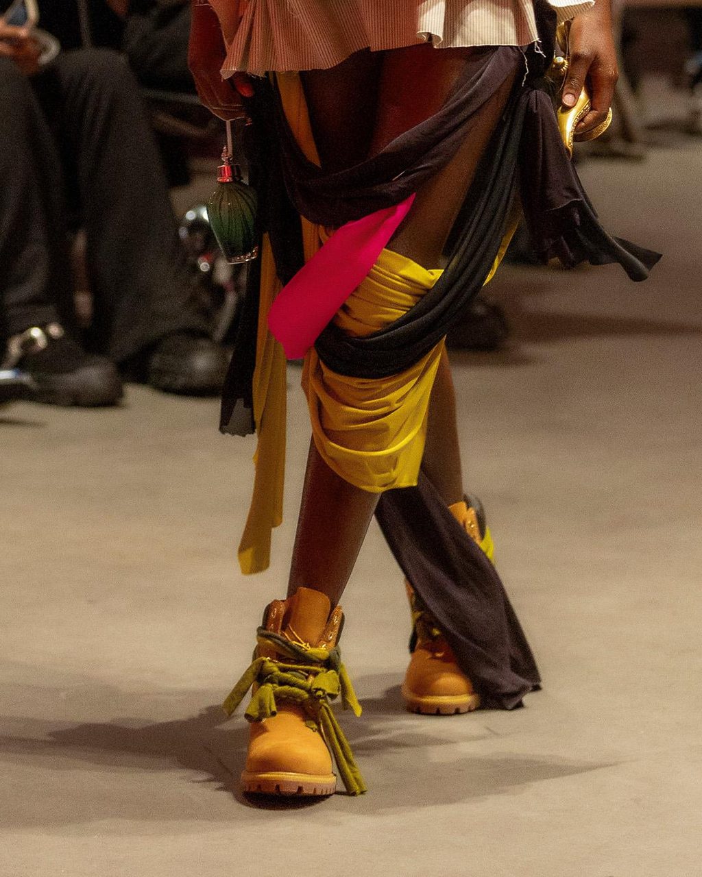 Island-core, distressed fabrics, and reconstructed Timbs at Jawara Alleyne