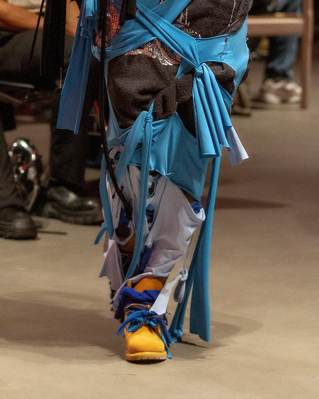 Island-core, distressed fabrics, and reconstructed Timbs at Jawara Alleyne
