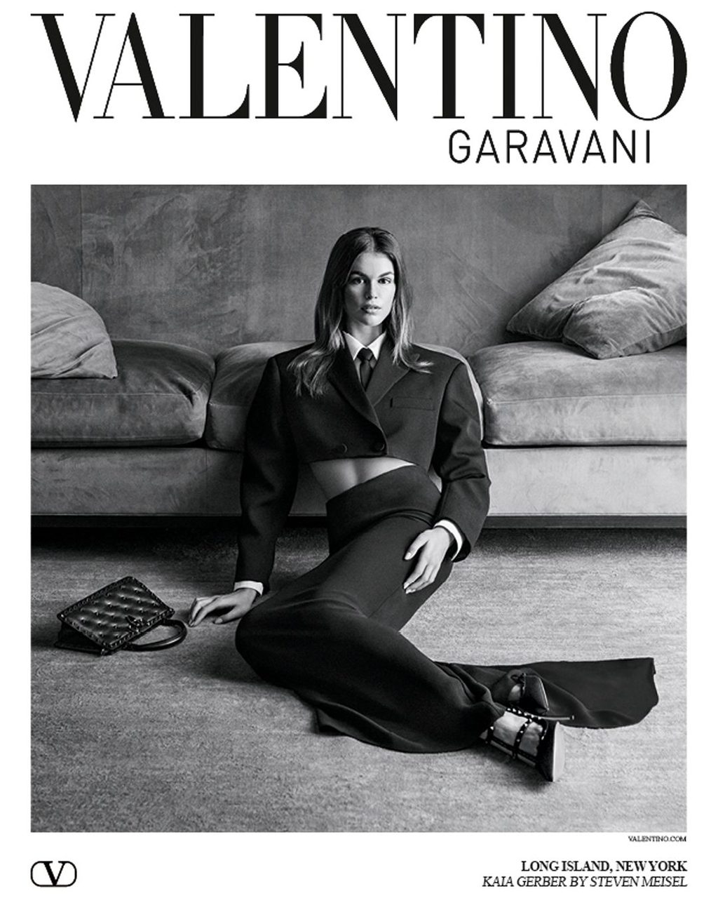 Kaia Gerber is the face of the Valentino Black Tie AW23 campaign