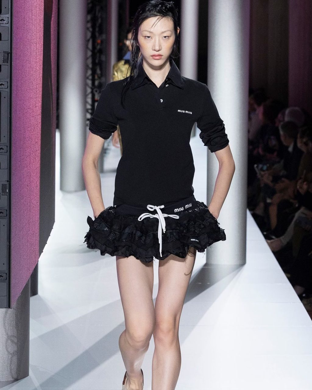 Miu Miu clocked off work and got caught in the rain for SS24
