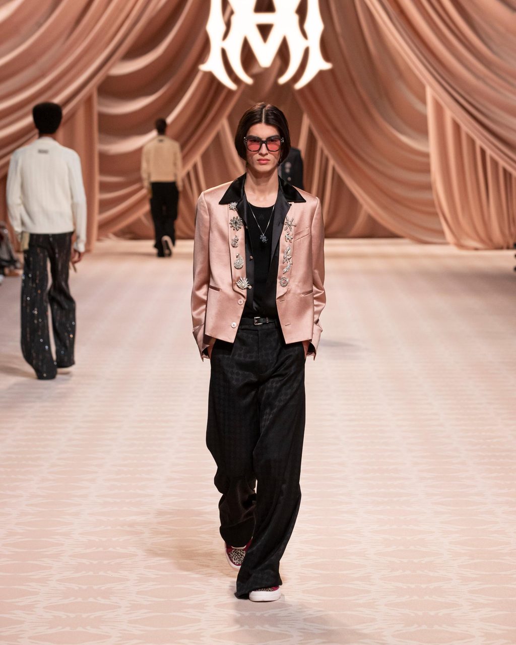 Tucked-in scarves and a whole lot of bling: key pieces from AMIRI’s Fall/Winter 2024 collection