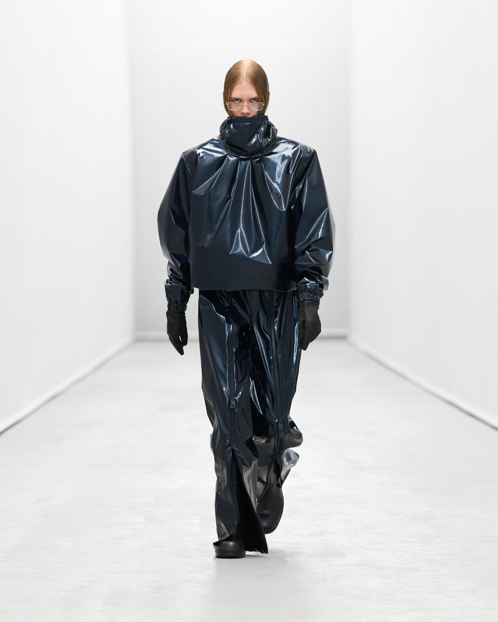 Rains threw a runway show at their new office