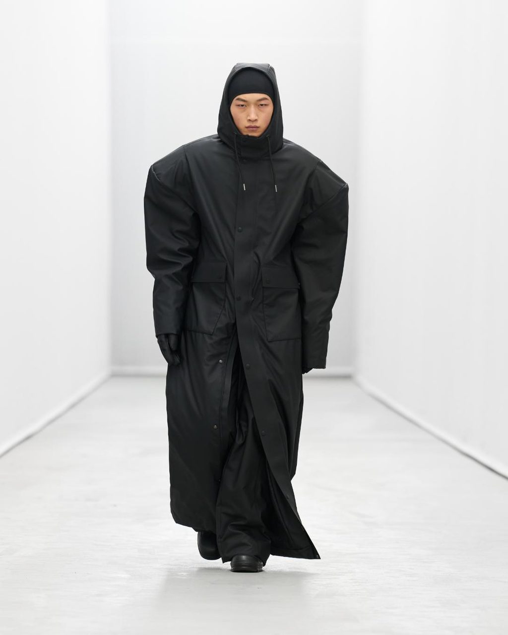 Rains threw a runway show at their new office