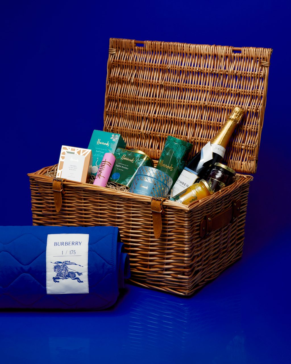 Burberry and Harrods are turning the town blue