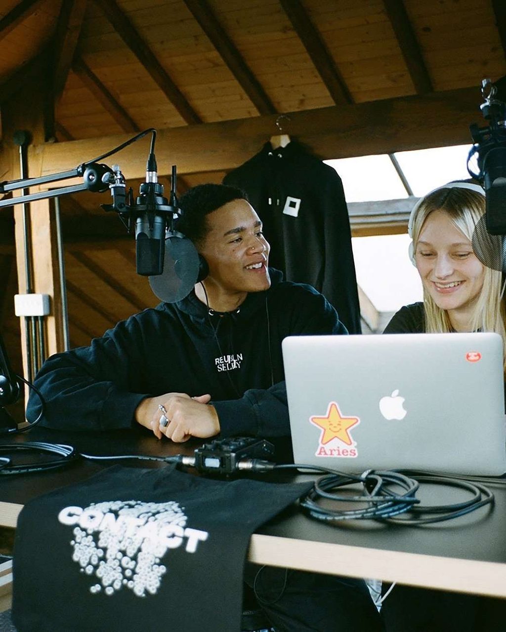 CONTACT, Creative Paths, Laura and Sam in the studio.