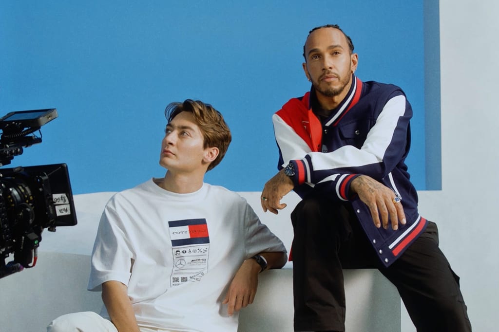 We linked up with Lewis Hamilton and George Russell to talk about the new Tommy Hilfiger x Mercedes-AMG F1 x Clarence Ruth collab