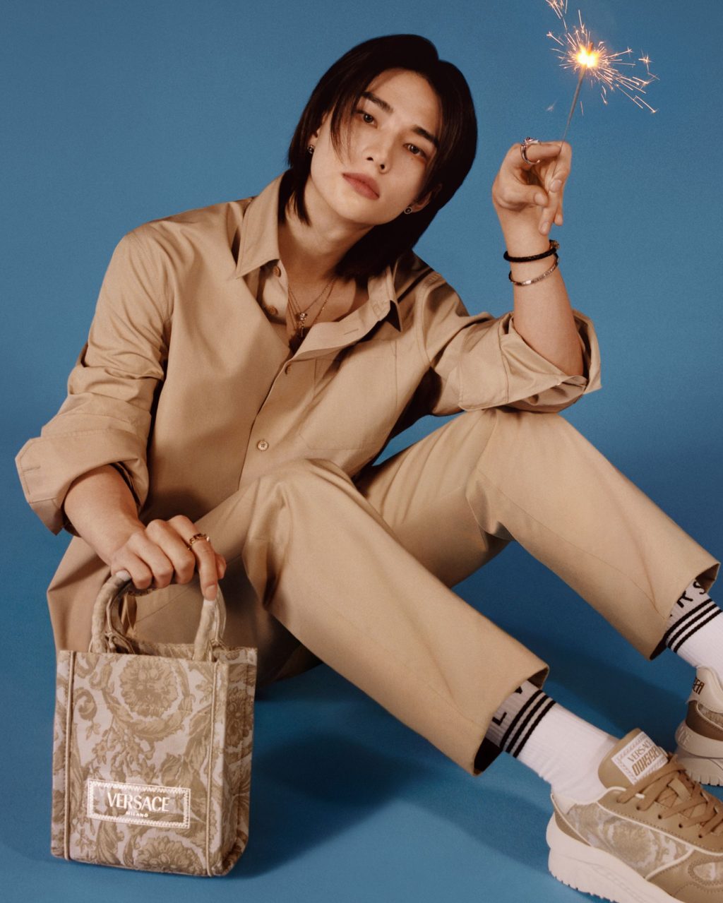 Unwrap your Versace gift this Holiday season with Hyunjin and Amelia Gray