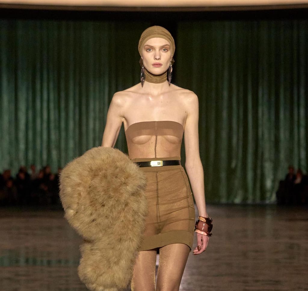 What do you get when you mix nudity with a Succession type beat? The Saint Laurent FW24 show