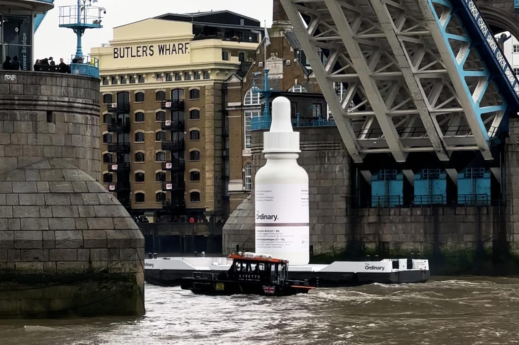 The Ordinary took a giant bottle to tour the River Thames