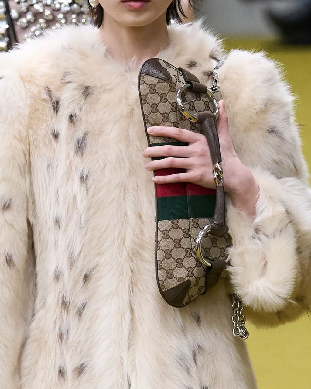 G STRINGS, WRISTLESS GLOVES & HORSE HARNESSES AT GUCCI’S FW23 COLLECTION