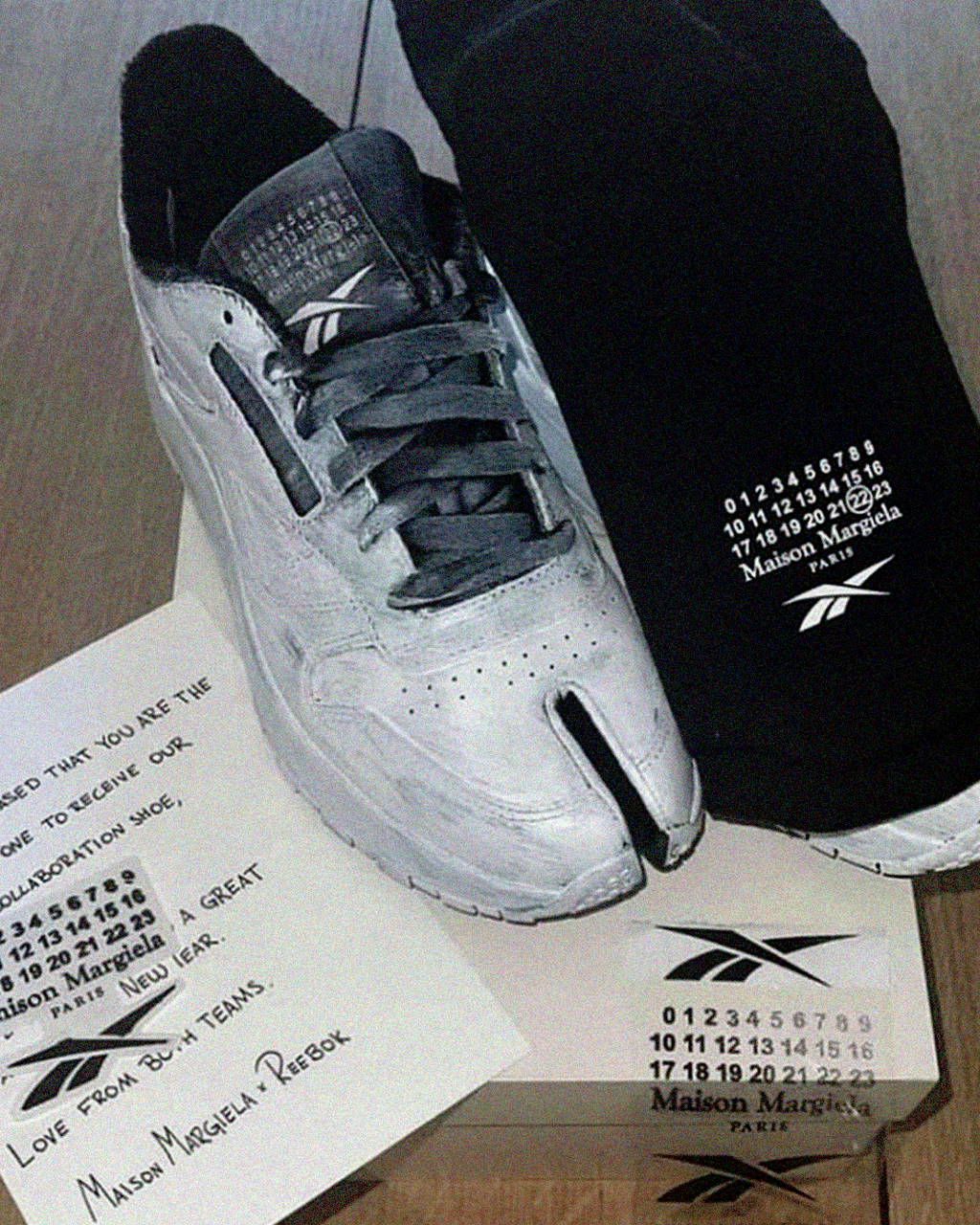 KIM KARDASHIAN TEASES UPCOMING REEBOK X MAISON MARGIELA SNEAKER
