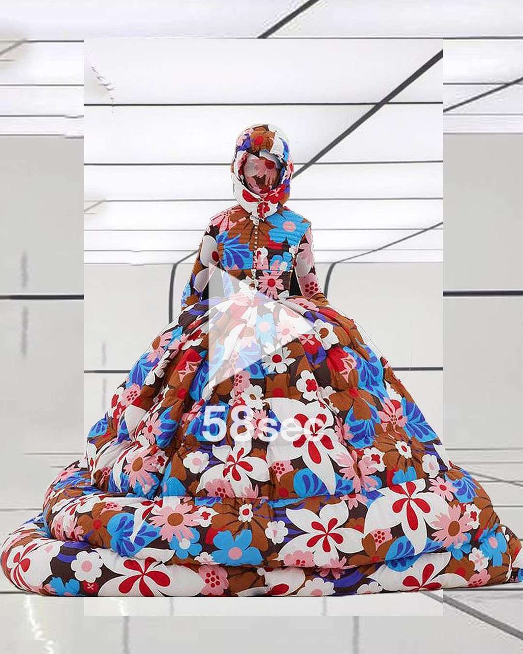Moncler richard quinn dress bright colours and flowers