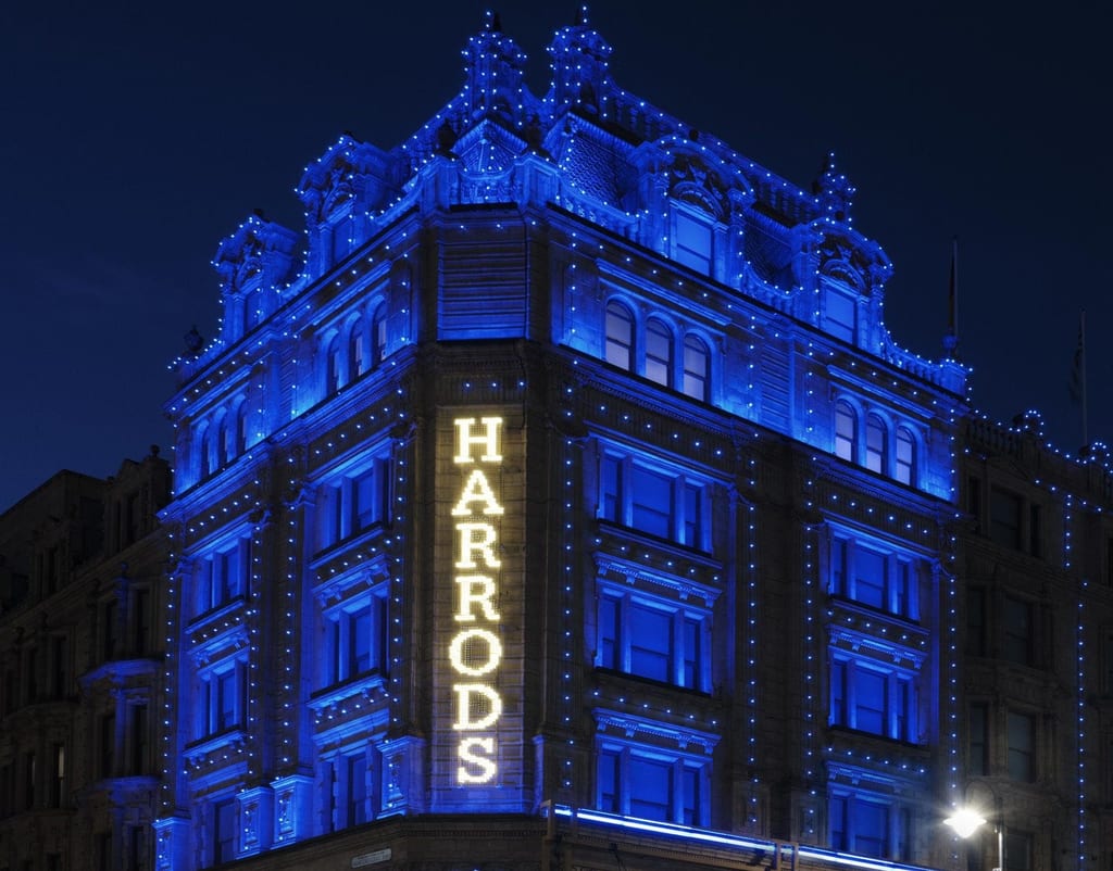 Burberry and Harrods are turning the town blue