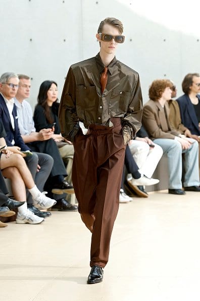 Saint Laurent kept that tie tucked for SS26